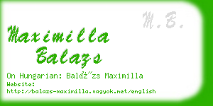 maximilla balazs business card